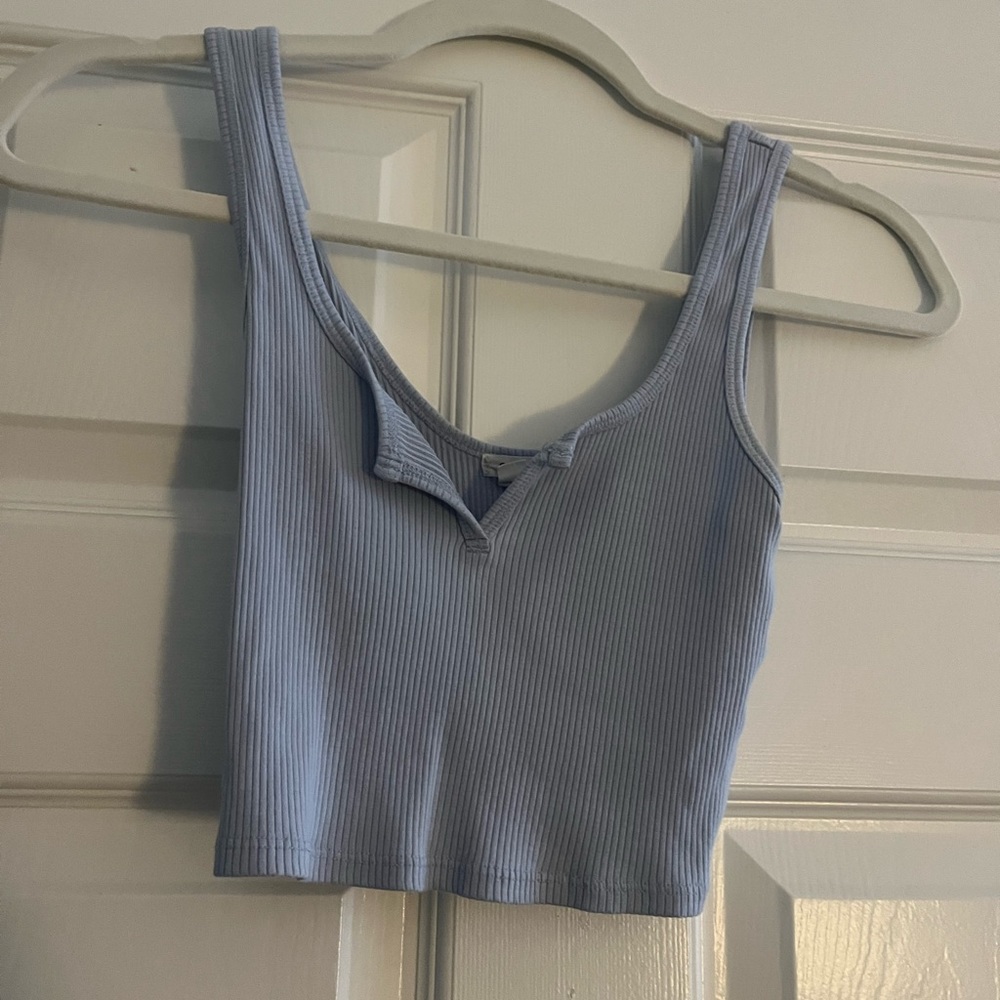 Baby blue crop top from Tillys
